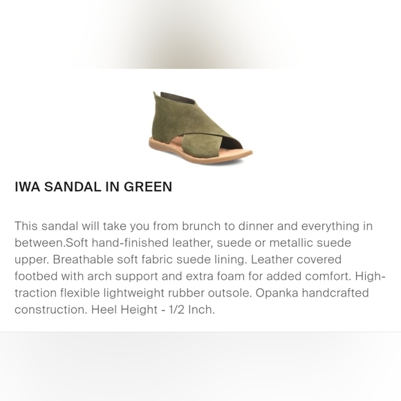 Born iwa sandal size 7 green - Picture 7 of 8